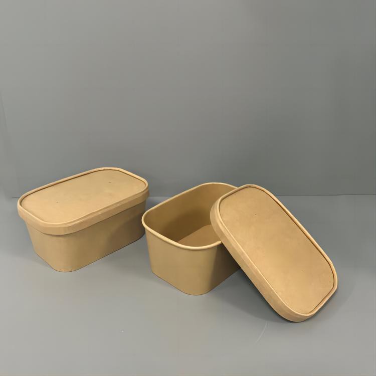 rectangular bowls with paper lids